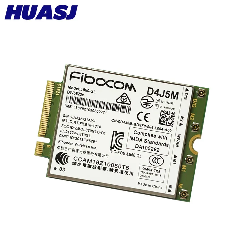 DW5822e L860-GL D4J5M 4G Module 1Gbps Cat16 4G Card 4G module M.2 For dell Inspiron 7490 Laptop notebook