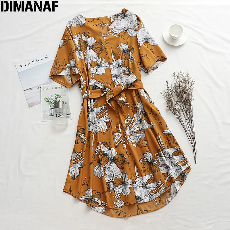 DIMANAF женское платье большого размера летний сарафан пляжный стиль Vestidos