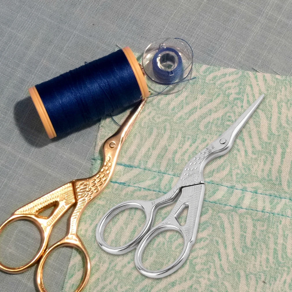 Newest Professional Stainless Steel Vintage Classic Embroidery Scissors Nail Art Stork Crane Bird Scissors Cutters Styling Tools