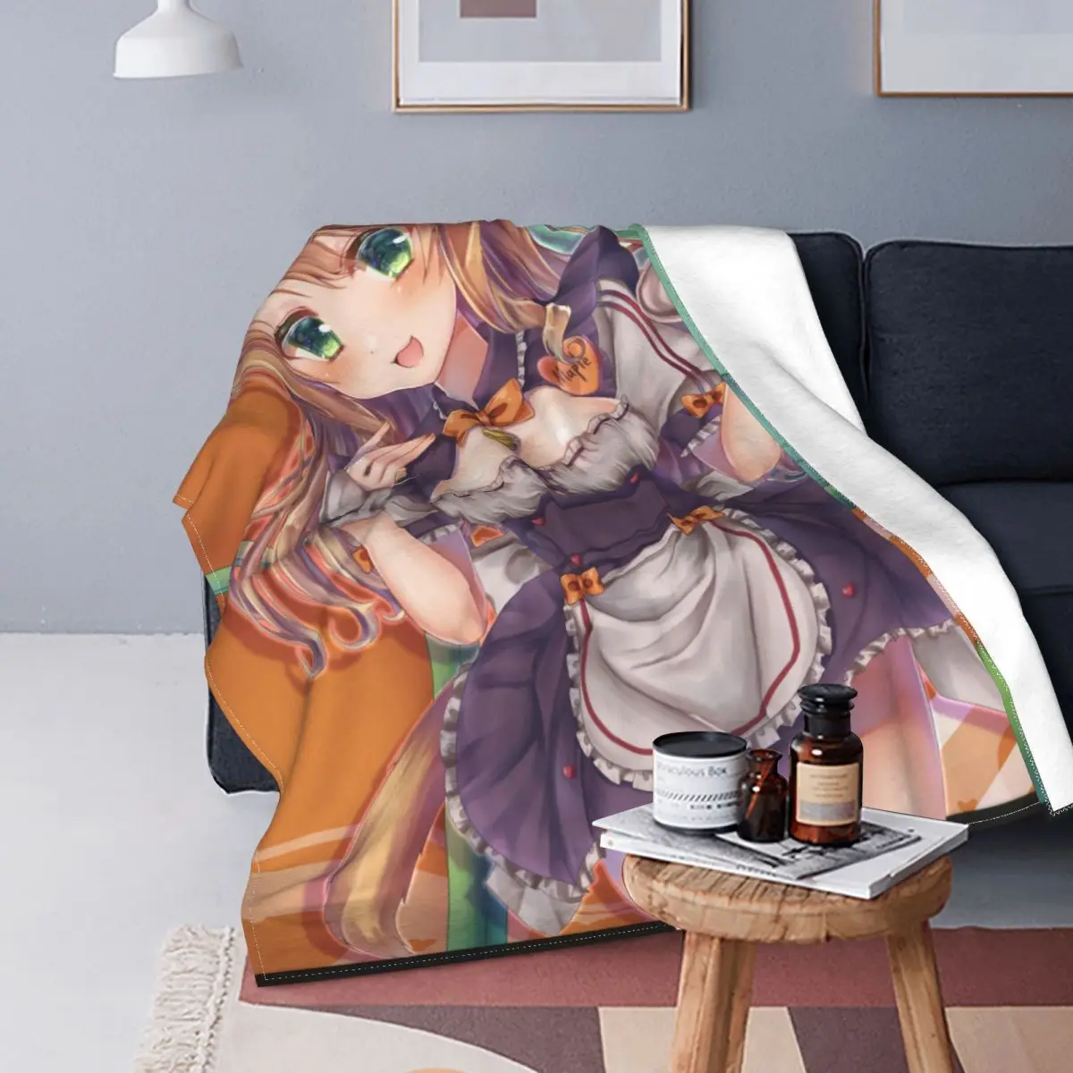 Maple Anime Plush Blanket Nekopara Sexy Gir Fashion Throw for Home 125*100cm Thin Quilt | Дом и сад