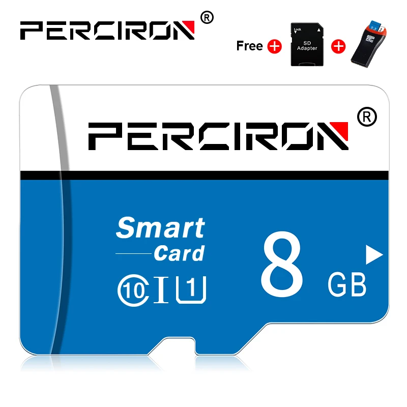 8GB with reader PERCIRON горячая Распродажа Micro SD карта 64 ГБ 32 ГБ класс 10 TF карта 16 ГБ 8 ГБ высокоскоростная ручка MicroSD накопитель флэш-диск карты памяти - Емкость: 8GB with reader