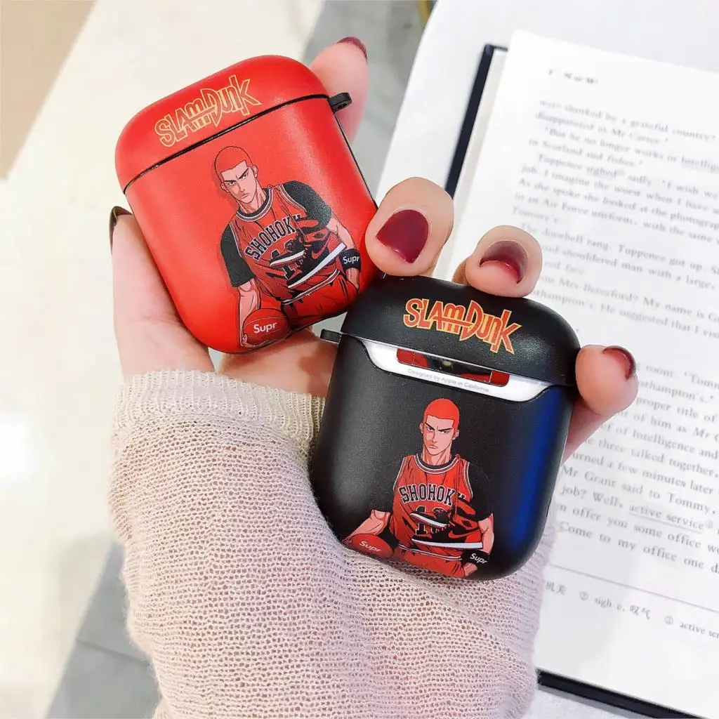 

For AirPods Case Slam Dunk Pattern Earphone Cases For Apple Airpods 2 Cover Shell Silicone Soft IMD Glossy Protect Coque