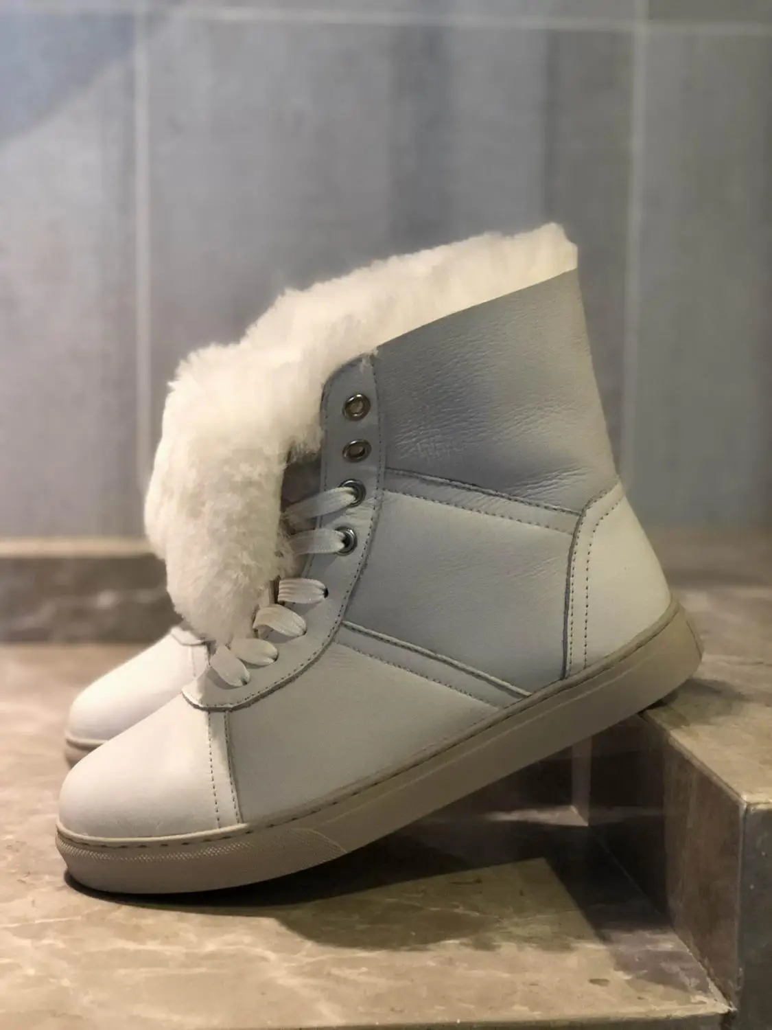 EIOUPI/теплые зимние ботинки; женские повседневные модные ботинки из овечьей кожи с натуральным овечьим мехом на плоской подошве; ju450-80