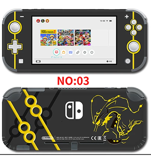 Защитная крышка наклейка виниловая кожа Наклейка для nintendo switch lite консоль Pokeball/SUPER MARIO/Zeld стикер - Цвет: 03Skins