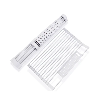 

Kitchen Sink Drain Rack Collapsible Multifunctional Dish Drainer Dryer Tray Silicone Drain Shelf For Fruit Vegetable Holder