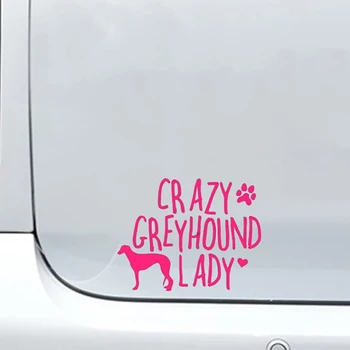 

Crazy Greyhound Lady Car Sticker Vinyl Car Packaging Accessories Product Applique Decorative Pattern