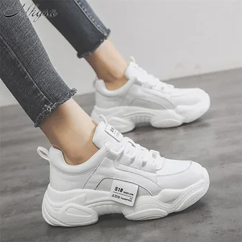 

Mhysa 2020 New Spring White PU Leather Women Sneakers Fashion Thick Bottom Women shoes Platform Casual Shoes Zapatos De Mujer