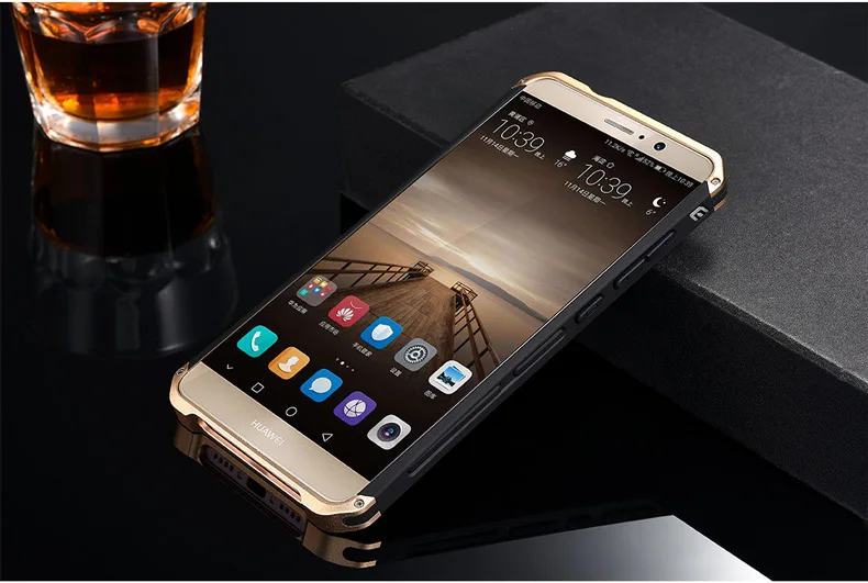 Чехол для Huawei Mate 9 роскошные чехлы для телефонов с дизайнерской алюминиевой и с жесткой задней панелью
