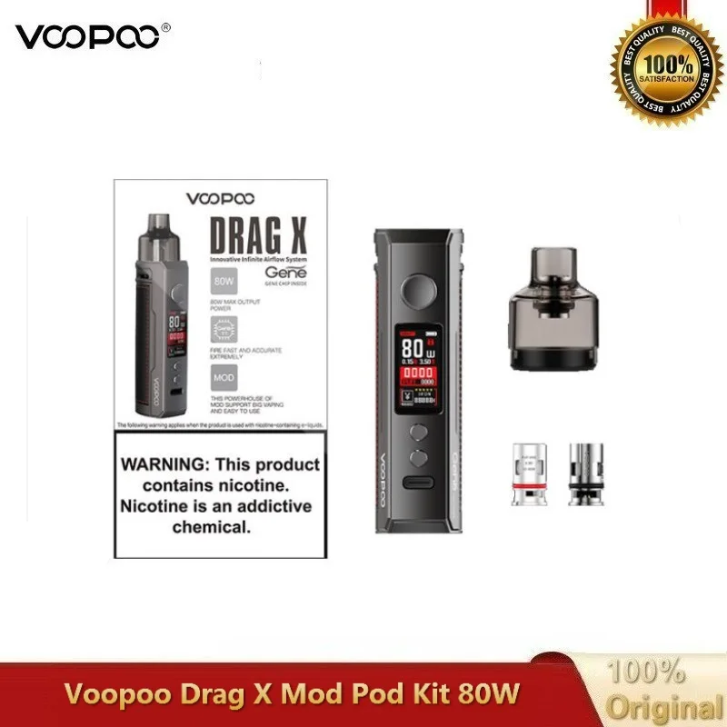 Новый набор для вейпа VOOPOO Drag X Pod 80 Вт 4 5 мл картридж с электронной сигаретой и
