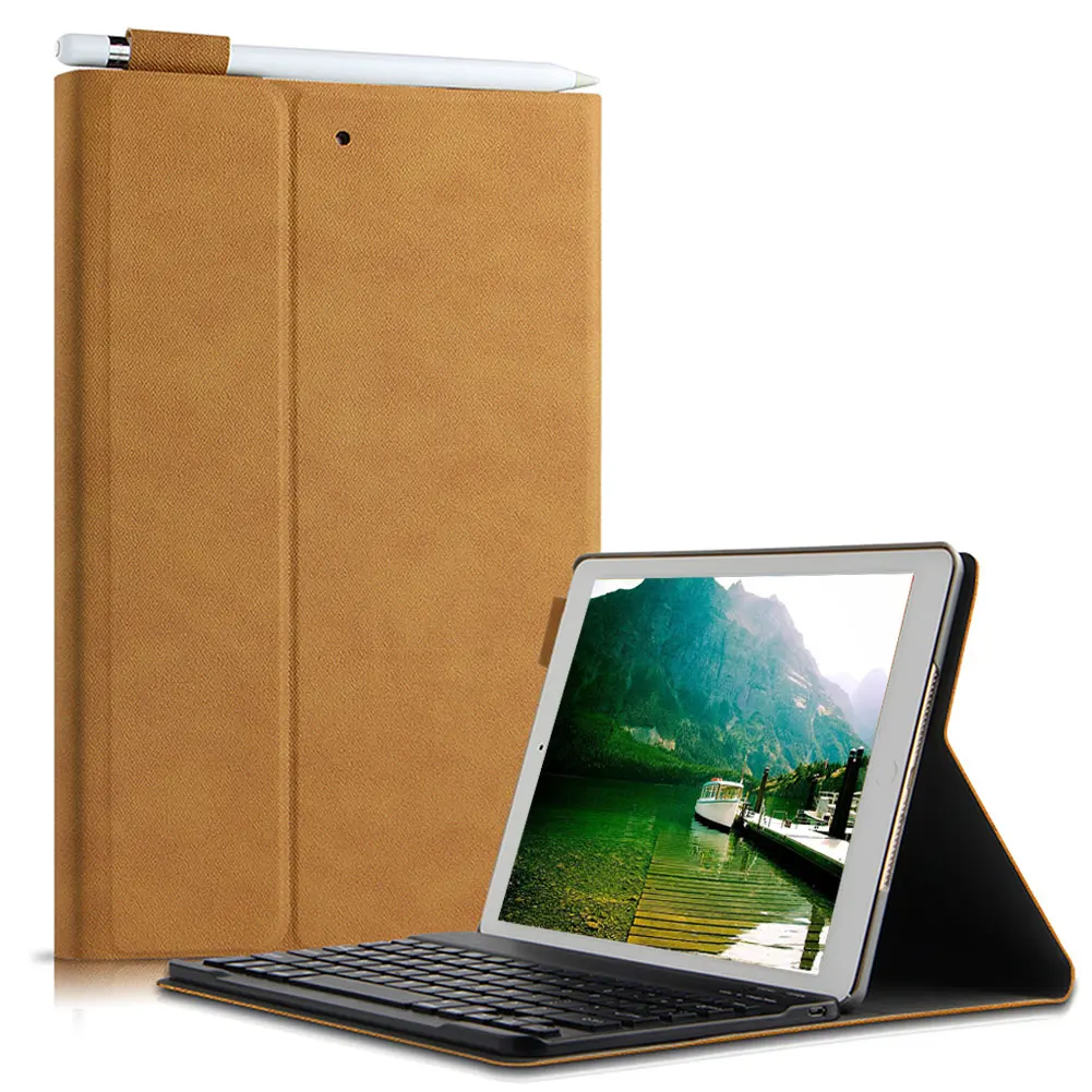 Беспроводной кожаный чехол-клавиатура с подсветкой для iPad 7th 10,2 ''Air 3 Pro 10,5 дюймов, чехол-подставка для планшета, чехол-клавиатура с Bluetooth