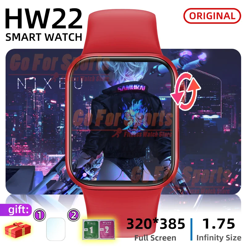 iwo smartwatch 2021 HW22 Smart Watch Men 1.75inch custom dial Bluetooth call reloj Women's Watches series 6 PK iwo 12 hw12 hw16