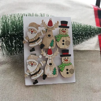 

6pcs Christmas wooden clips car snowman Santa Claus clip Christmas decorations for home xmas new year 2021 gift Christmas 2020