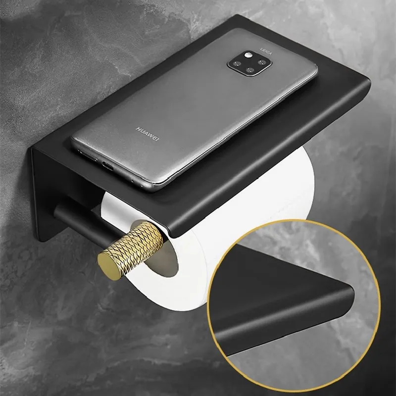 Description Picture 5 of itemBathroom Hardware Sets Black Gold Stainless Steel With Nail Wall Mounted Bath Towel Bars Roll Paper Storage Rack Single Hook