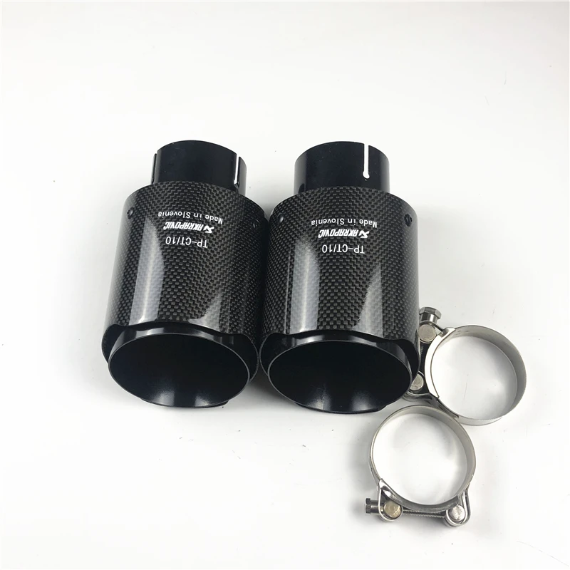 2 шт. Akrapovic выхлопные наконечники из углеродного волокна для автомобиля, карбоновый глушитель, выхлопная труба для универсальной выхлопной системы, автомобильные аксессуары