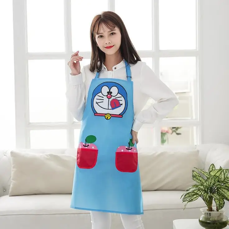Мультяшные карманы Япония женский фартук кухня hello Cook Водонепроницаемая Чистка кухонный Ресторан нагрудник kitty выпечки коврики барбекю