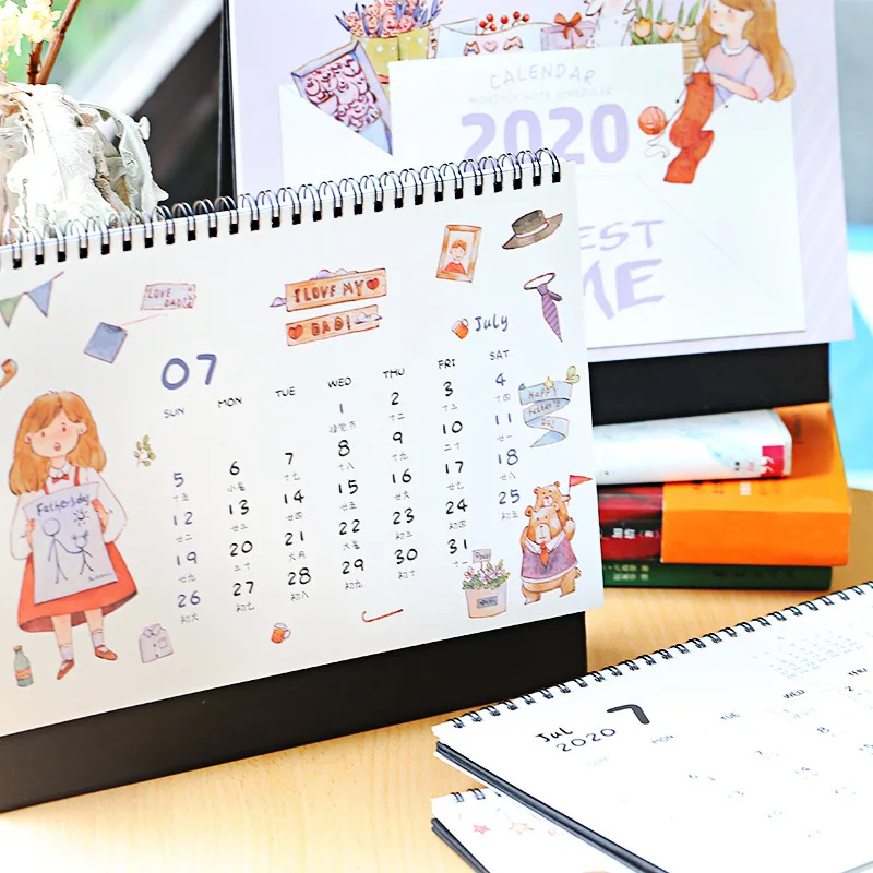 

2020 Calendar Desk DIY Large Desktop Paper Calendars Dual Daily Scheduler Table School Office Stationery Supplies