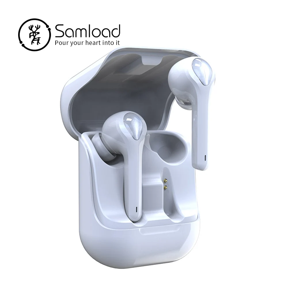 Samload, Bluetooth 5,0, наушники, мини, зарядная коробка, беспроводные наушники-вкладыши, глубокий бас, наушники, гарнитура, Спортивная гарнитура для samsung - Цвет: white