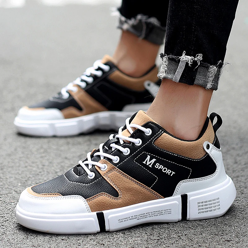 

New Arrival High Quality Men Casual Shoes Leather Vulcanized Shoes Male Sneakers Four Seasons Man Flats Shoes Zapatillas Hombre