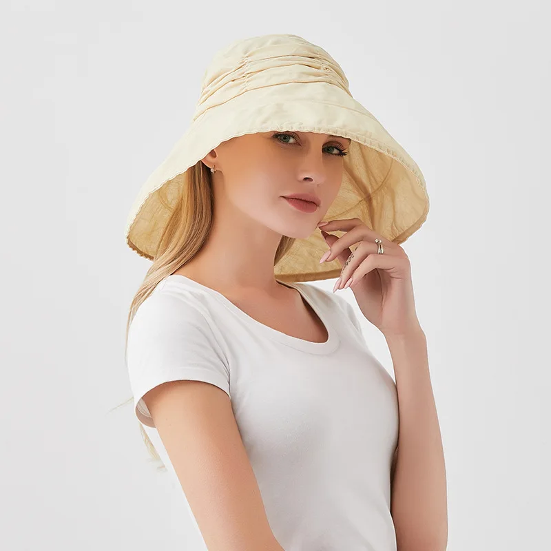 

Women's Outing UV-Protection Sun Hat New Style Summer Versatile Pleated Fisherman Hat Shade Cloth Cap Foldable