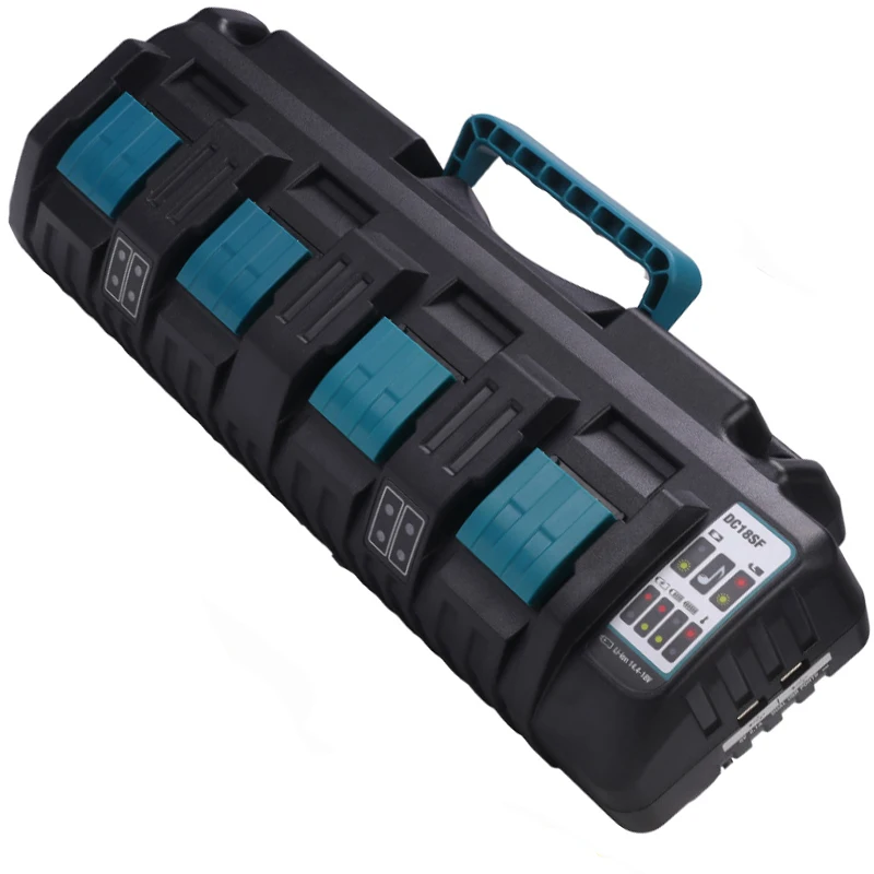 Для Makita DC18SF BL1430 BL1830 14,4 V 18V литий-ионный аккумулятор быстрое зарядное устройство оптимальной 4-Порты и разъёмы 3A зарядный ток никель-металл-запасное зарядное устройство
