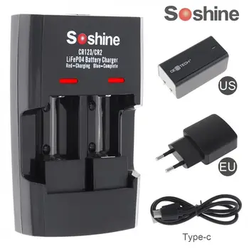 

Soshine Li-FePO4 RCR 123 / CR2 Battery Intelligent Rapid Chargers for 16340 / 15266 / 14250 Battery