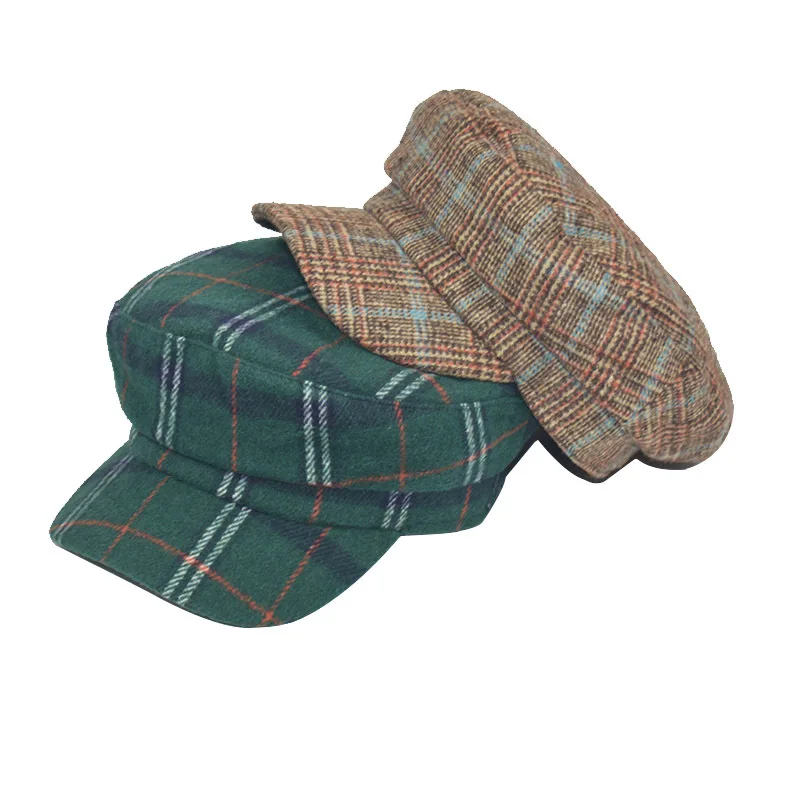 

2020 Autumn Winter Hats for Women Solid Plain Octagonal Newsboy Cap Men Ladies Casual Wool Hat Winter Beret Women Painter Cap