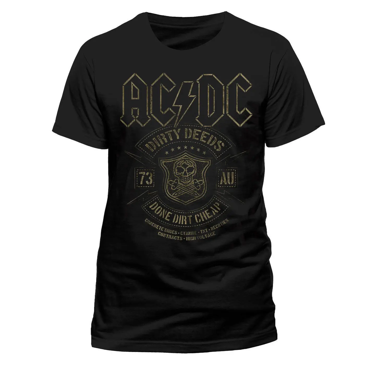  Acdc Licensed Dirty Deeds Done Cheap Rock Heavy Metal Tee T Shirt Men Cartoon Summer Short Sleeves 