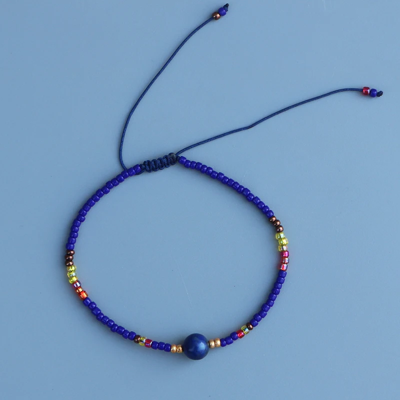 Lapis Lazuli Color EDOTHALIA Мода Miyuki Seedbeads маленькие браслеты для женщин и девушек дружба богемные бусы wrap Браслеты Подарки - Окраска металла: Lapis Lazuli Color