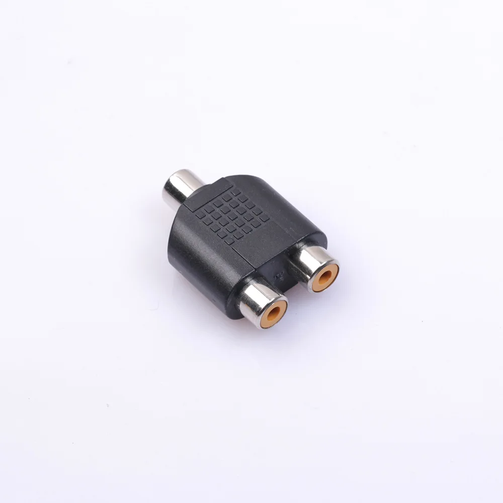 В настоящее время доступна поставка RCA Женский 2RCA мама AV головка поворачивается один делится на два RCA мама отверстие аудио стык