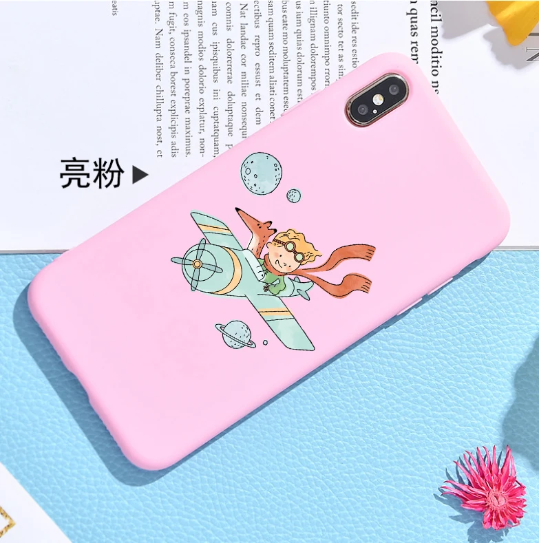 Чехол с рисунком Маленького принца для IPhone X XR XS MAX Pro 6 6S Plus 7 7Plus 8 8Plus розовый матовый Мягкий силиконовый чехол для телефона