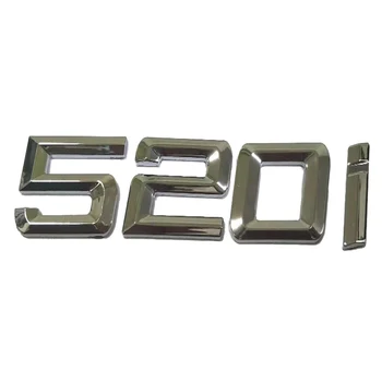 

New 3D Silver Chrome Rear Logo Car Sticker Auto Body Emblem Decal For BMW 5 Series E39 E34 F10 520i Accessories Car Styling