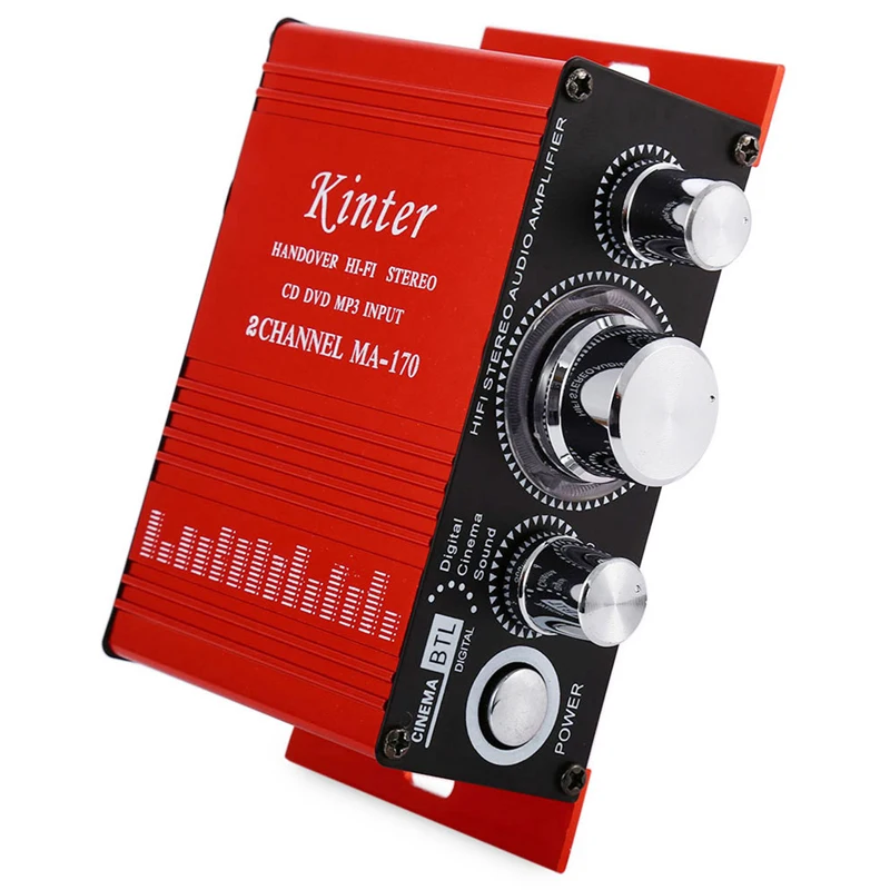 Kinter MA-170 усилители аудио hi-fi стерео звук DIY 20 Вт мини 2,0 канал DC12V высокие басы управление алюминиевый корпус Авто