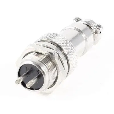 

GX12-2 2Pin Male 12mm Screw Mounting Cable Connector Aviation Plug