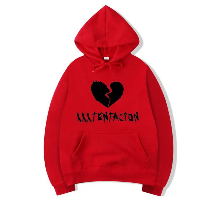 red Хип хоп XXX Tentacion толстовки мужские, толстовки пуловер с капюшоном повседневные женские Homme Harajuku модные толстовки мужские с длинным рукавом - Цвет: red