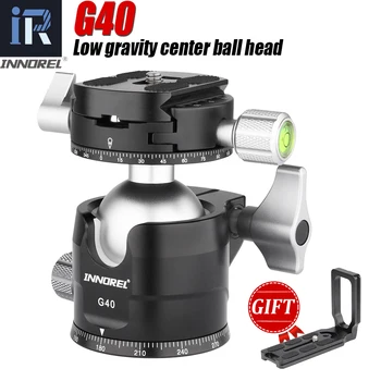 

Low Center of Gravity Tripod Ballhead 40mm Double Panoramic U Notch Ball Head add L Quick Release Plate for Monopod DSLR camera