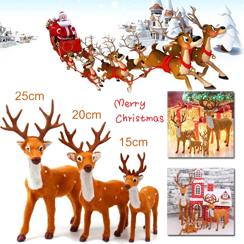 

2019 Christmas ELK Deer Plush Doll Xmas Reindeer Xmas Decorations Ornaments for Shop Home New Year Standing Gift Office Decor