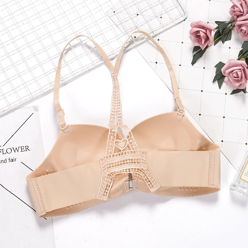 DeRuiLaDy Sexy Lingerie Adjusted Seamless Bras For Women Front Closure Wireless Push Up Bra Comfort Underwear Backless Bralette