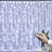 3M LED Christmas Fairy String Lights USB Curtain Garland Wedding Ramadan Decoration for Wedding Party Decorationon The Window