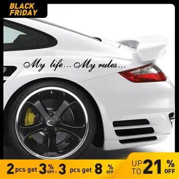 

Drop Shipping My Life My Rules Auto Sticker Funny Window Vinyl Decals Car Styling Self Adhesive Emblem Car Stickers