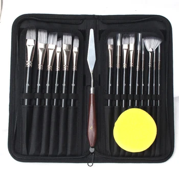 

15PCS/Set Water Color Oil Paint Brush Set Watercolor Acrylic and Oil Multifunctional Free Style Art Painting Brush Kit