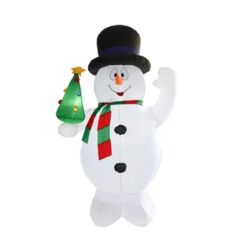 

7.9 Ft Christmas Inflatables Snowman Holding Christmas Tree with LED Lights Christmas Outdoor Yard Decoration