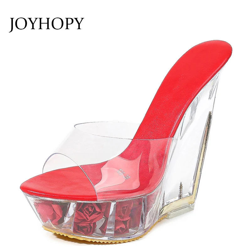 clear wedge platform heels