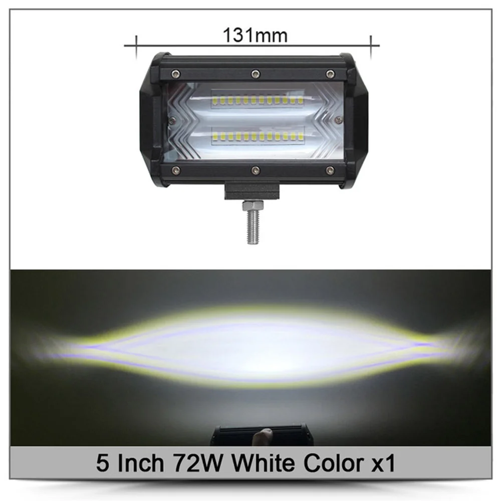 5 72W 24LED рабочий светильник для внедорожных Грузовиков, точечный светильник заднего хода, 6000K белый