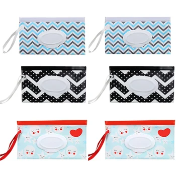 

6 Pcs Portable Wet Wipe Pouch Dispenser Eco Friendly Reusable & Refillable Baby Travel Diaper Wipe Carrying Case Holder