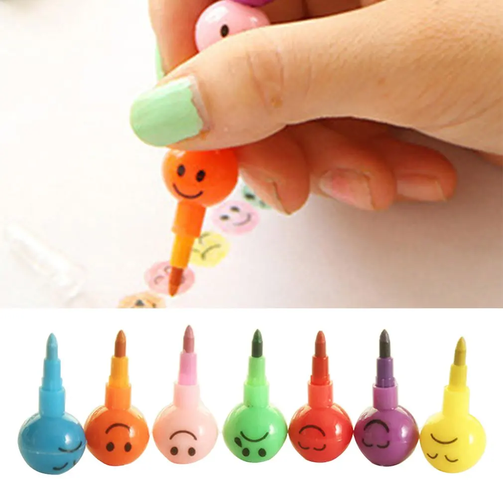 Natural Non-Toxic Children Crayon Oil Pastel Drawing Set School Office Safe Wax Crayon Pen Stationery Gift Graffiti 7 Colors