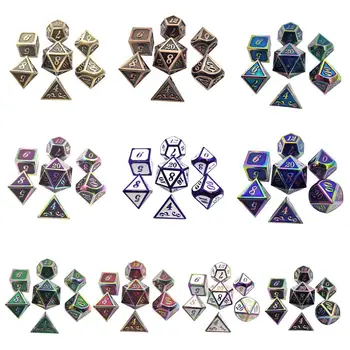 

7 Pcs/set Metal Dices Set Number Dial Desktop Table Board Game Accessories Educational Toys
