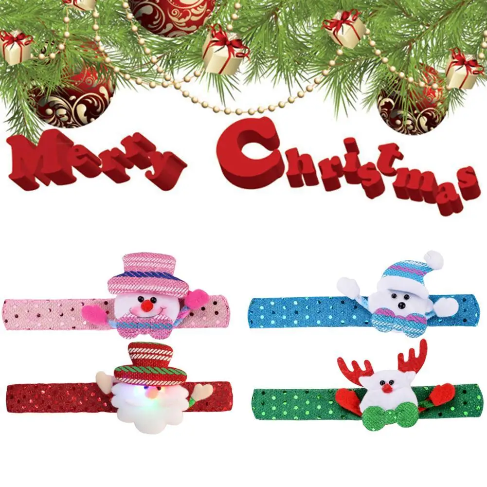 Распродажа, светодиодный светильник, светящийся медведь, снеговик, Рождественская игрушка, Рождественский браслет, детский браслет для девочек, браслет на запястье