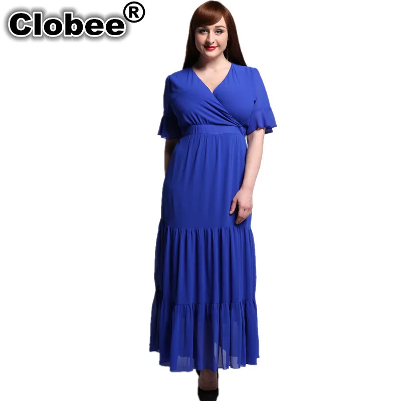 Женское шифоновое платье макси Длинное Элегантное пляжное большого размера s