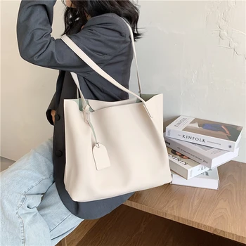 

Fashion 2Pcs/set PU Leather Woman Shoulder Bags Brand Handbags Women Bags Designer Large Messenger Bag High Quality Women Bag