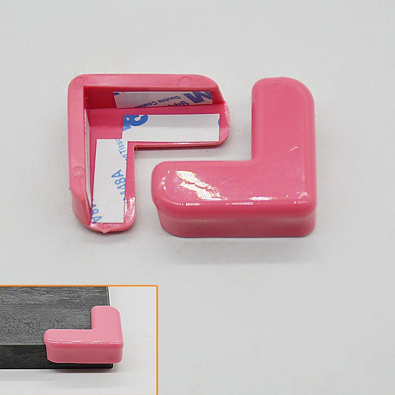 pink 4 шт. Детский защитный силиконовый чехол для углового стола с угловым краем Защитная крышка для детской мебели угловая защита - Цвет: pink
